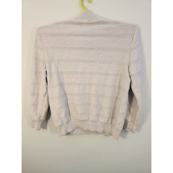 Chaps 1/4 Button Sweater Mens 2XB 2XL Big Beige Gray Long Sleeve Dadcore 90s Y2k - Picture 7 of 12